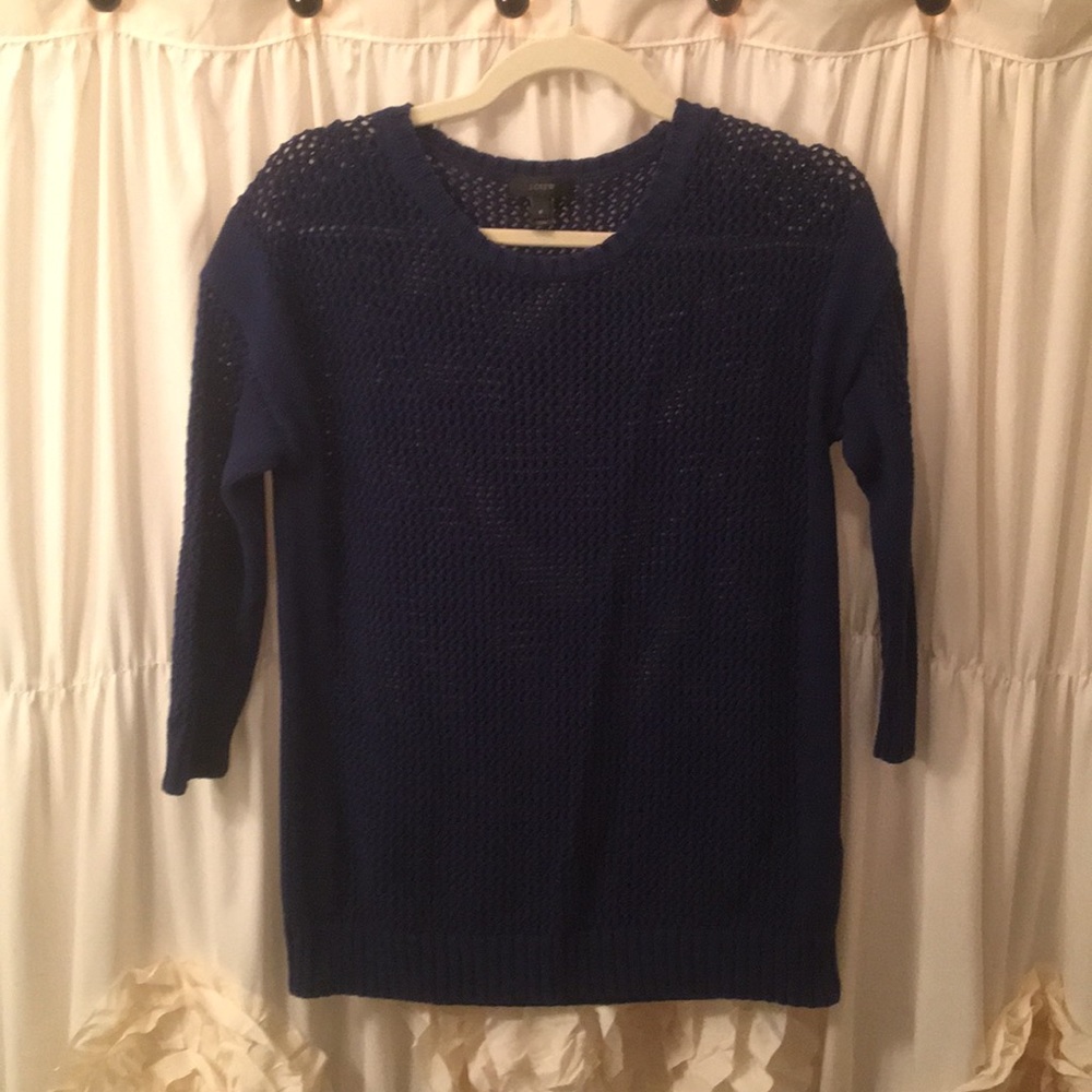 Navy J.Crew pointelle sweater